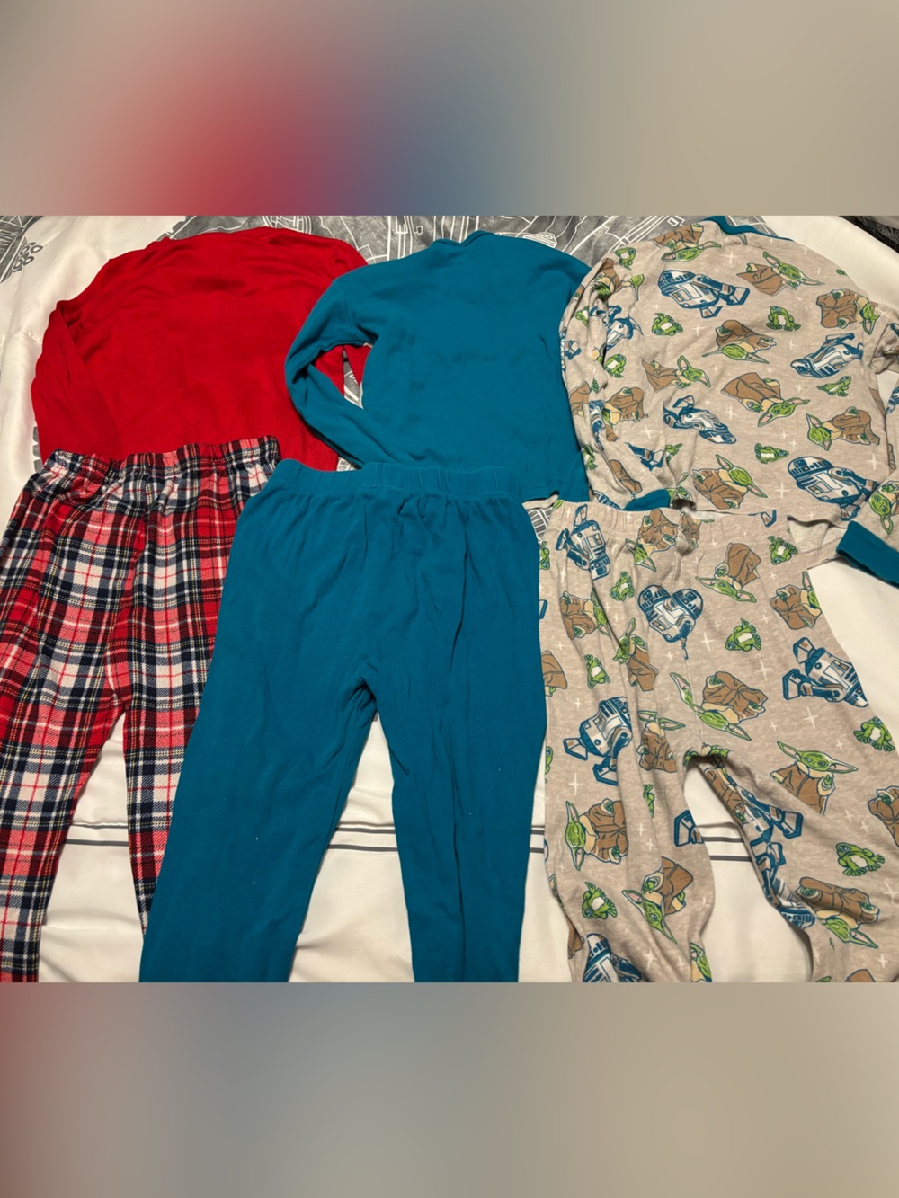 Kids Pajama Bundle - Size 8 - Wars Kids Pajama Set Blue Gray and R2-D2 - Picture 2 of 5
